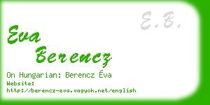 eva berencz business card